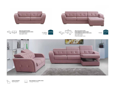 SOFÁ ANITA Chaise longue C/baú